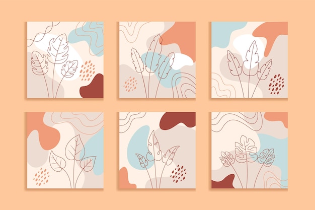 Abstract hand drawn and flowers background