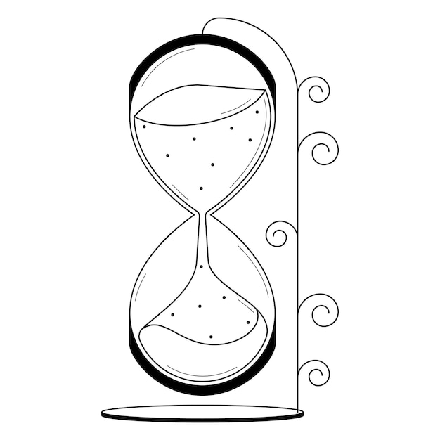 Вектор Абстрактные ручные песочные часы с песчаными каракулями концепция векторного дизайна очертания стиля