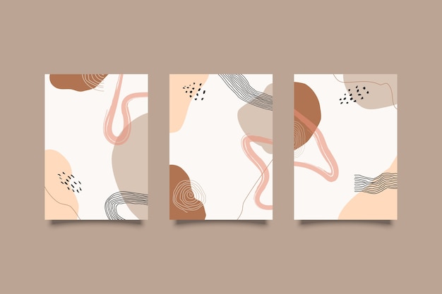 Abstract hand drawn shapes covers with pastel colors