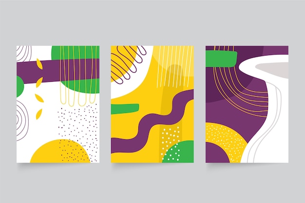 Abstract hand drawn shapes covers