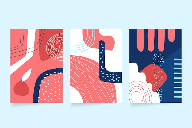 Vector abstract hand drawn shapes covers