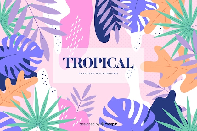 Vector abstract hand drawn tropical background