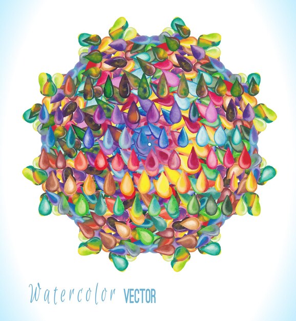 추상 손으로 그린 수채화 방울 흰색 배경 벡터 일러스트 레이 션에 고립