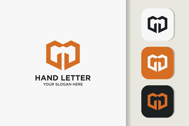 Abstract hand letter m logo ontwerp