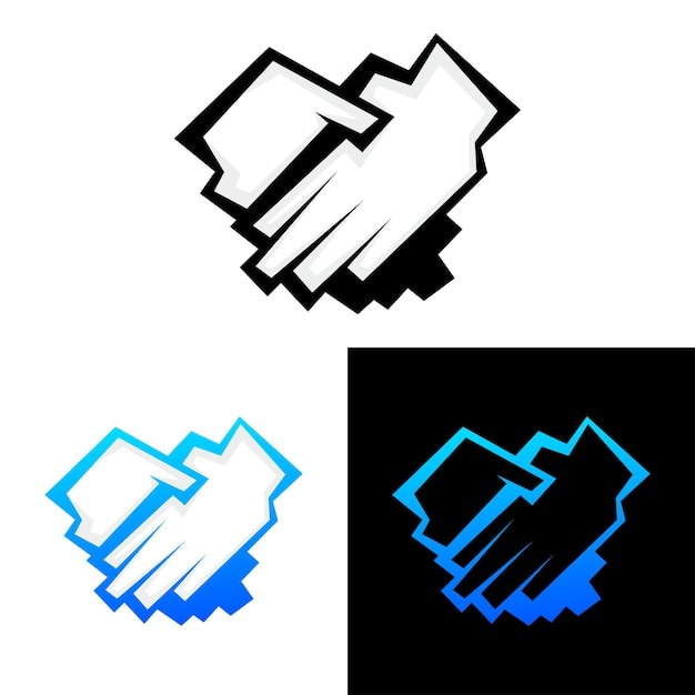 抽象的な手のロゴのデザイン コンセプト