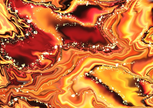 Vector abstract hand painted fiery liquid marble design background