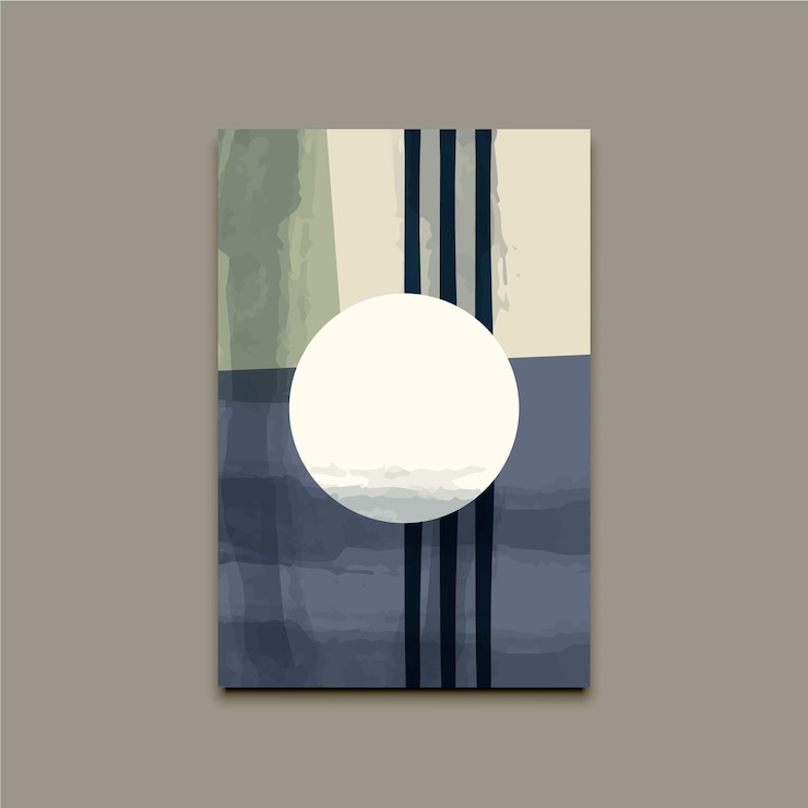 Vector abstract hand painted watercolor shape minimalist illustrations
