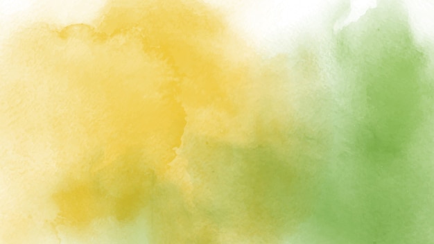 Vector abstract hand painted yellow and green watercolor for background.