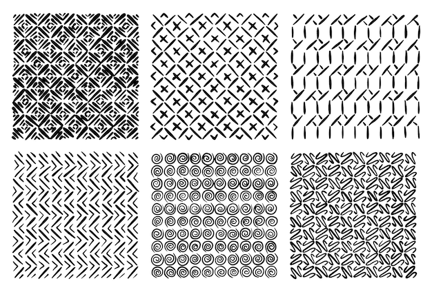 抽象的な手描きの幾何学的なパターンコレクション
