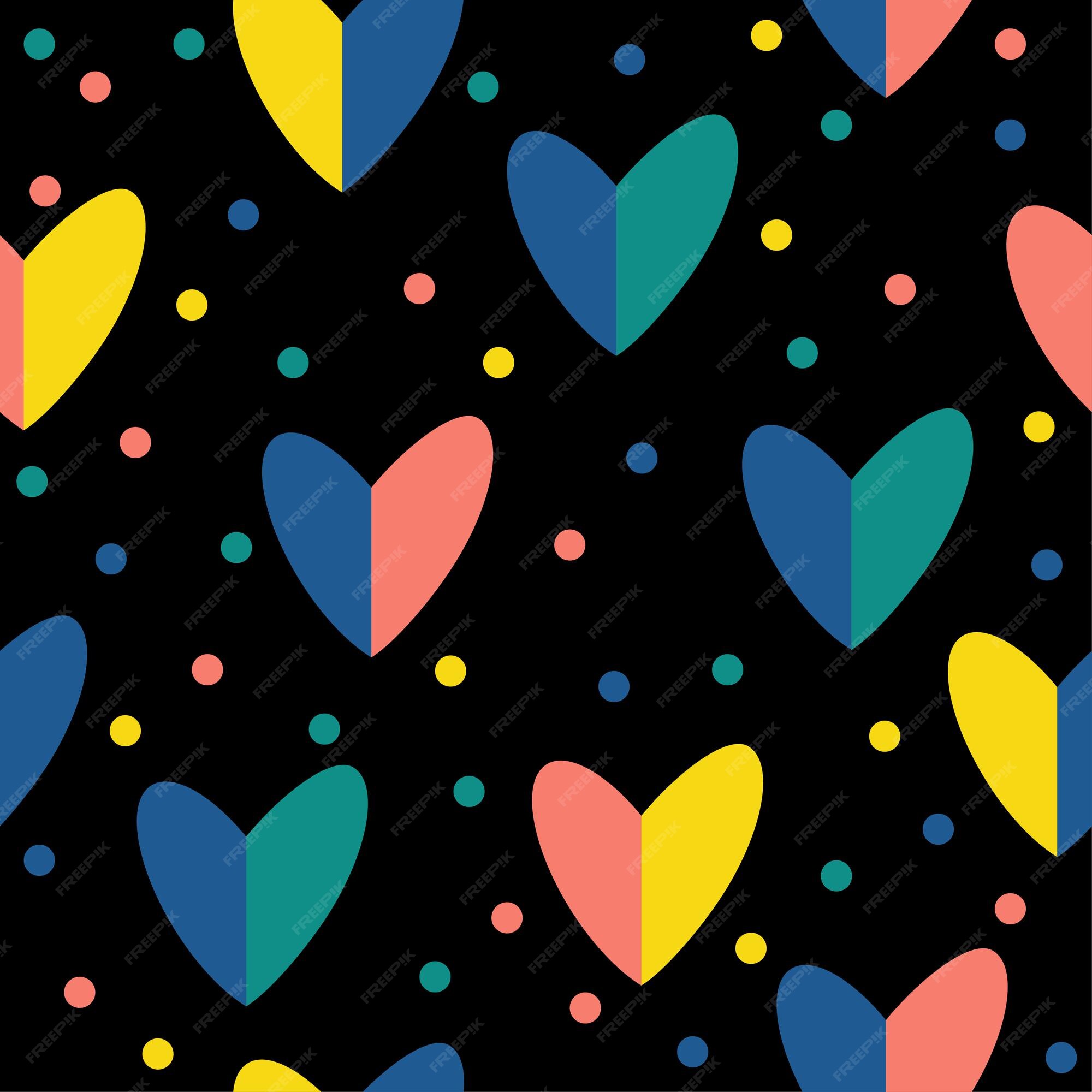 Premium Vector | Abstract handmade heart seamless pattern background.  childish handcrafted wallpaper for design wedding card, valentine's day  invitation, love album, holiday wrapping paper, bag print, t shirt etc.