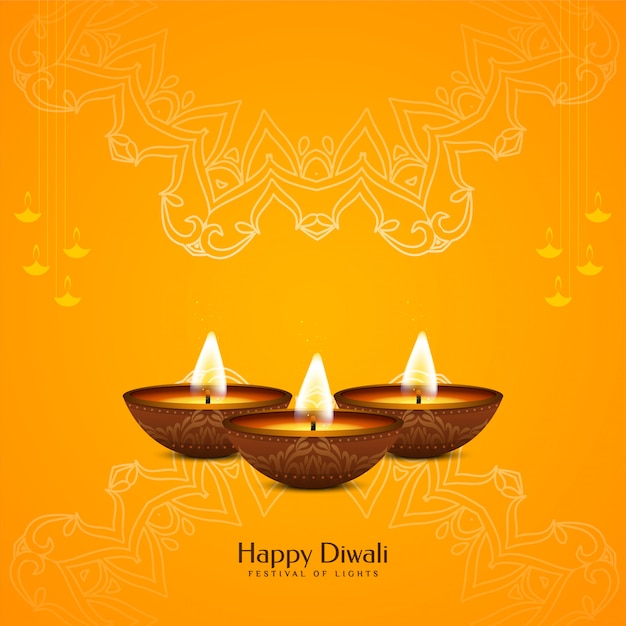 Vector abstract happy diwali elegant religious background