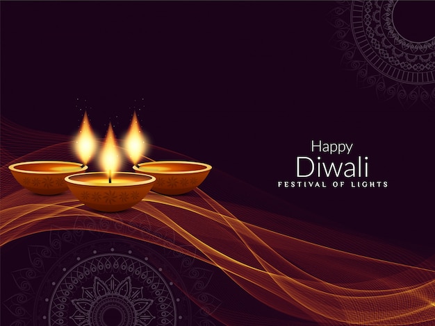 Vector abstract happy diwali religious elegant background