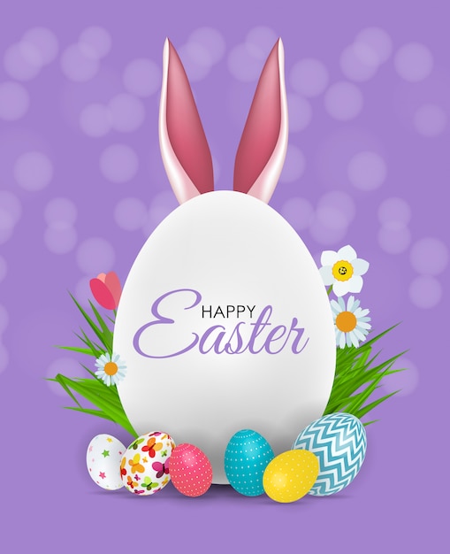 Abstract Happy Easter Template Holiday Background  Illustration