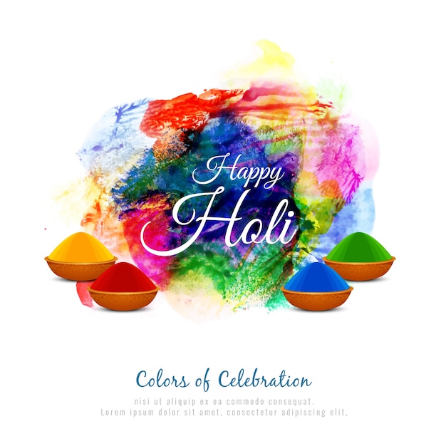 Abstract happy holi colorful festival background design