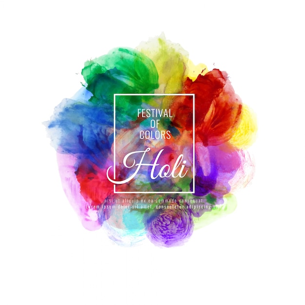 Abstract Happy Holi colorful festival decorative background