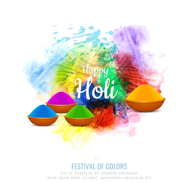 추상 해피 Holi 화려한 인사말 배경