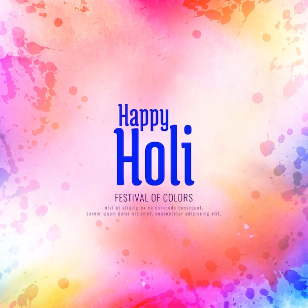 Vector abstract happy holi festival greeting background