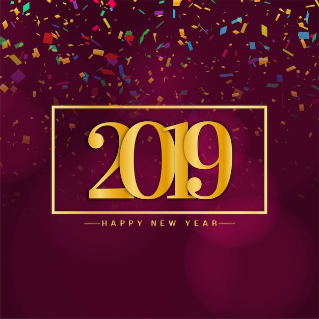Abstract Happy new year 2019 confetti background