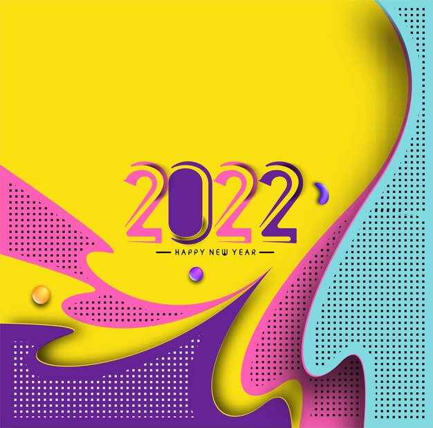 Abstract happy new year 2022 testo colorato modello biglietto di auguri banner, illustrazione vettoriale.