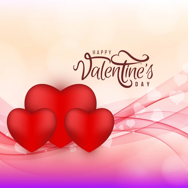 Abstract Happy Valentine's day elegant wavy background