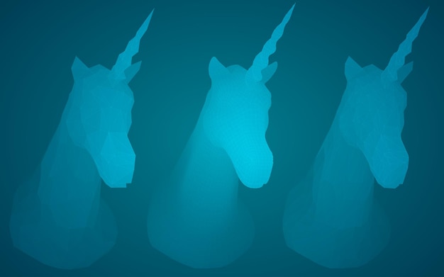 Abstract head of a unicorn vector magic animal