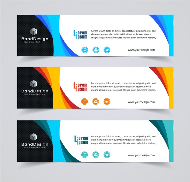 Abstract header banner design vector background.