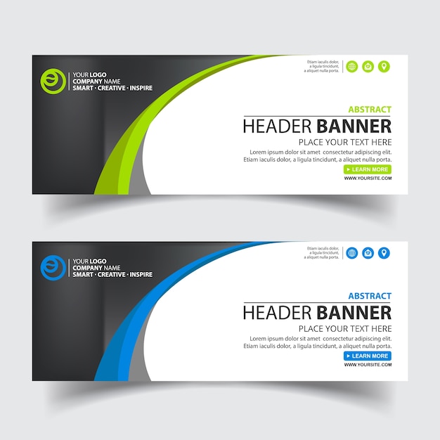 Vector abstract header banner template designs for web