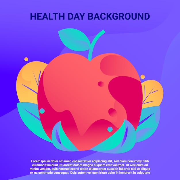 Abstract Health Day Background With Apple Illustration