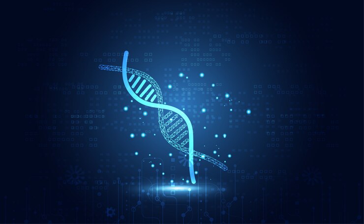 Vector abstract health medical science dna digital technology