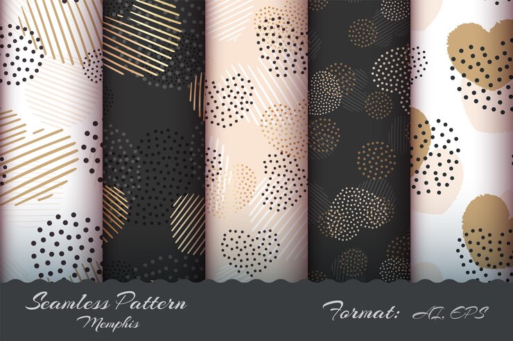 Vector abstract heart gold paint seamless pattern. hand draw