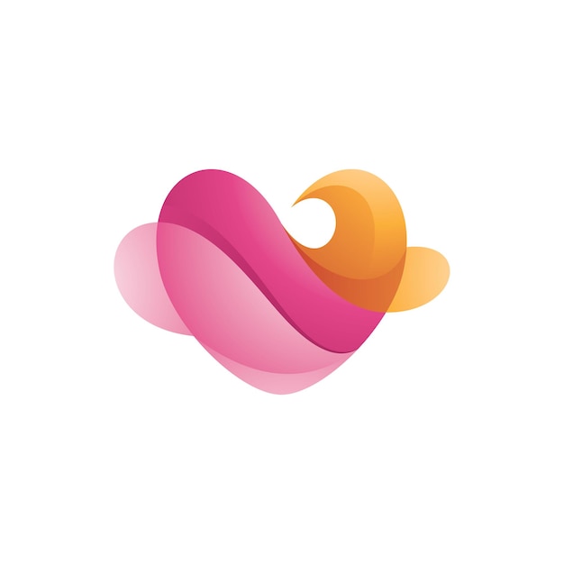 abstract heart love logo
