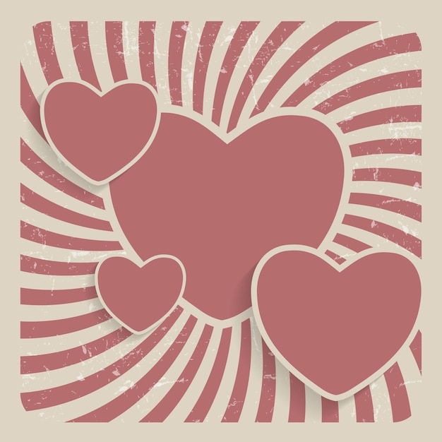 Abstract heart retro grunge background vector illustration