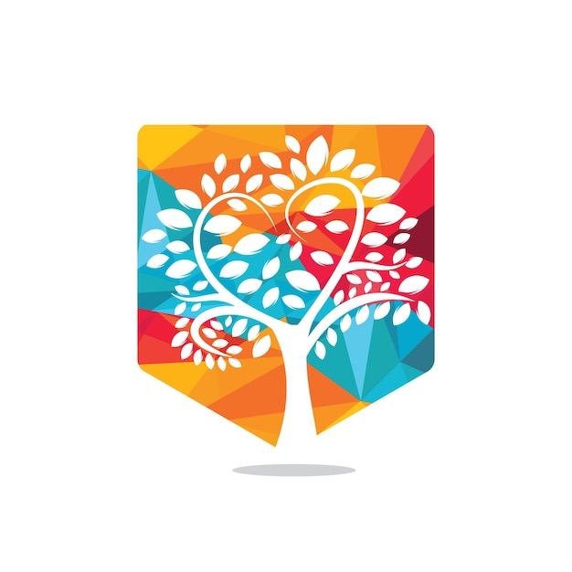 Abstract heart tree vector logo design