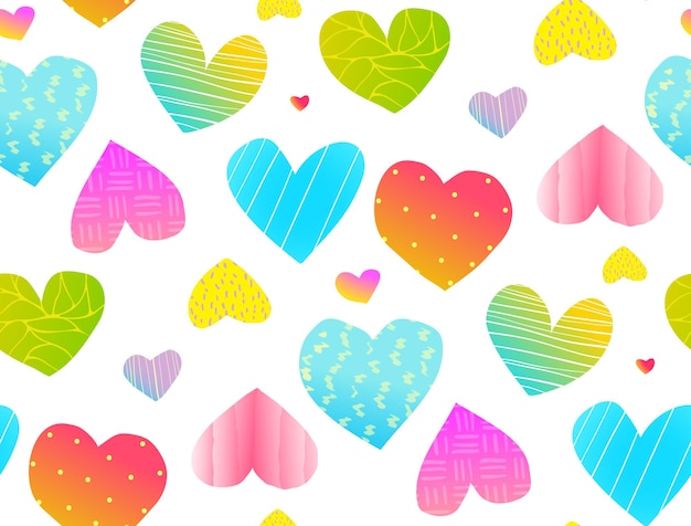 Abstract Hearts Valentines Seamless Pattern