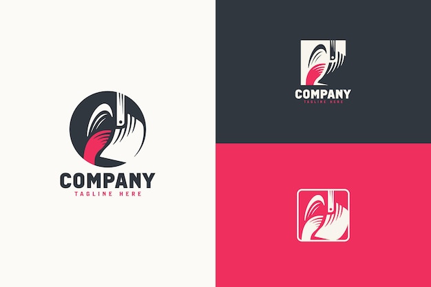 abstract heavy foundry logo set