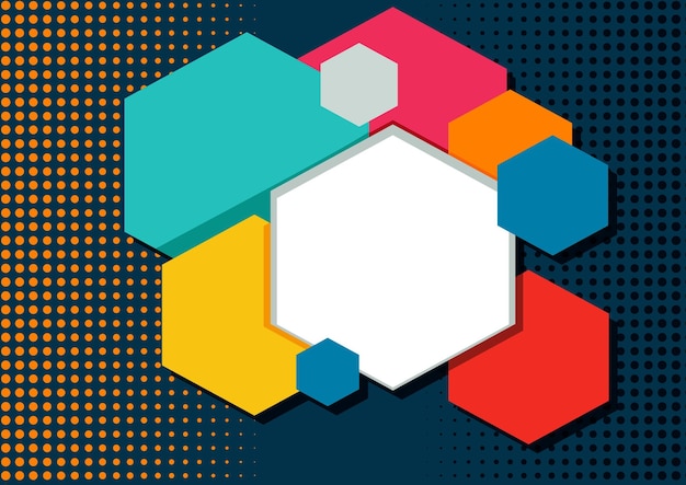 Vector abstract hexagon background design template