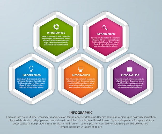추상 육각 비즈니스 옵션 인포 그래픽 템플릿입니다.