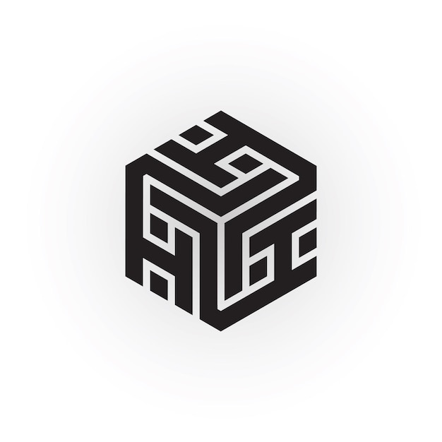 Icona del logo lh o hl con lettera di design esagonale astratta logo lh con lettera di design vettoriale creativo in nero