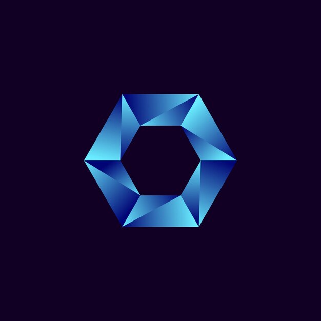 Vector abstract hexagon gradient logo