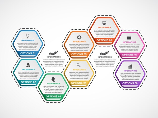 Abstract hexagon infographics template