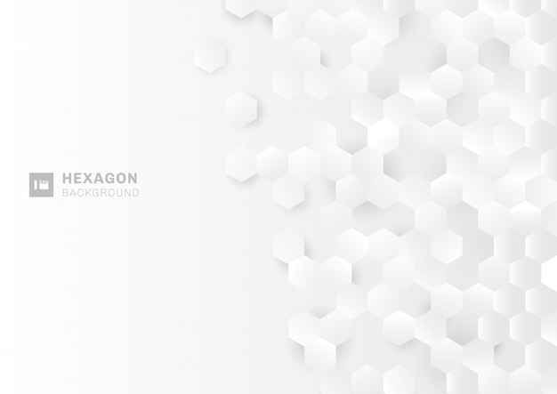 Abstract hexagon shapes white background