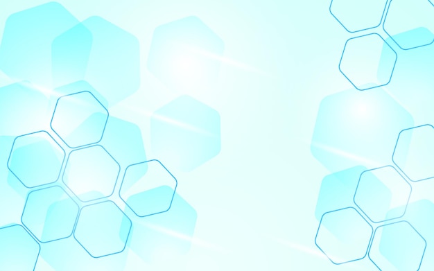 Abstract hexagonal blue light technology background vector