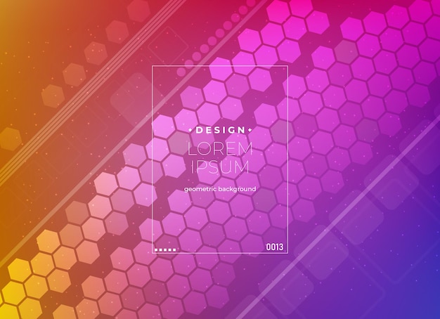 abstract hexagonal geometric design with gradient colors
