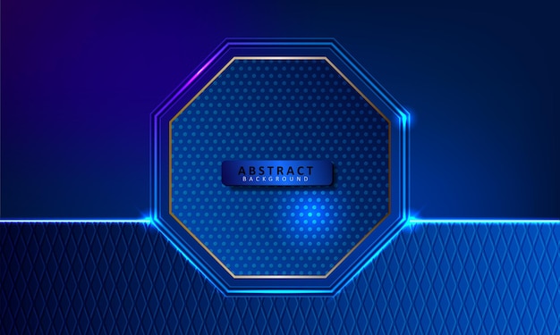 Vector abstract hexagonal glow blue background