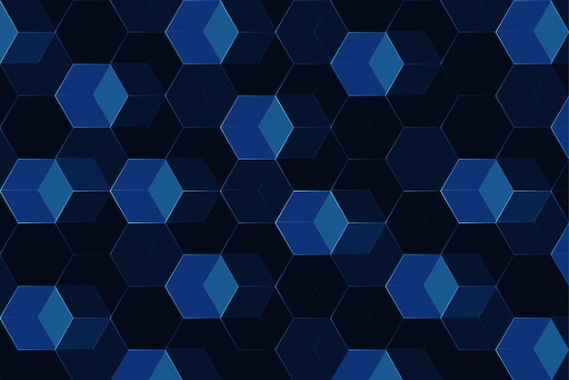 Vector abstract hexagonal molecular design blockchain structures in technology background
