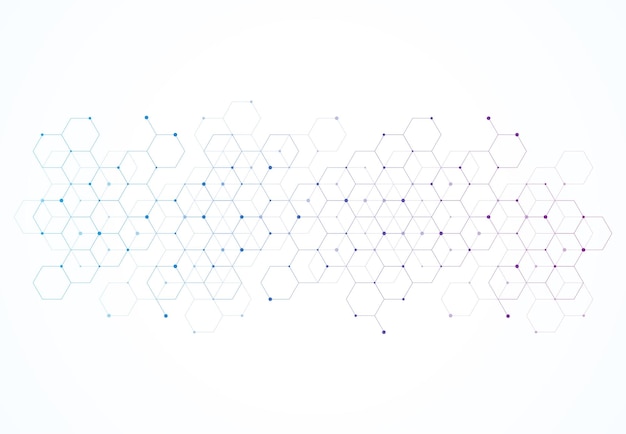 技術背景と科学スタイルの抽象的な六角形の分子構造 医療デザイン ベクトル図