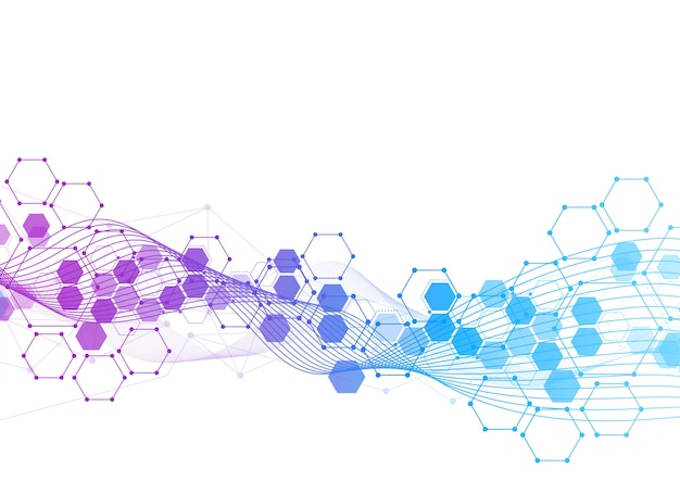 Абстрактные гексагональные молекулярные структуры в технологии
