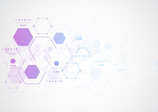 Abstract hexagonal molecular structures