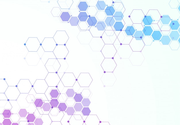 Abstract hexagonal molecular structures