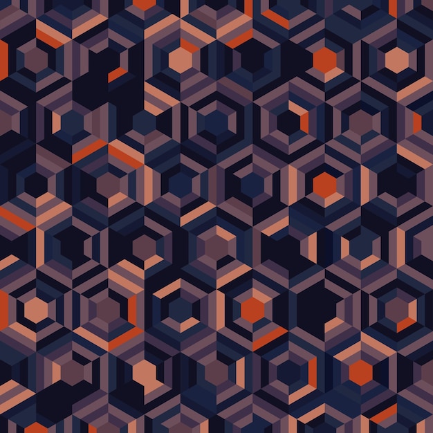 Abstract hexagonal pattern design of color style seamless artwork template. Overlapping for geometric elements style background.